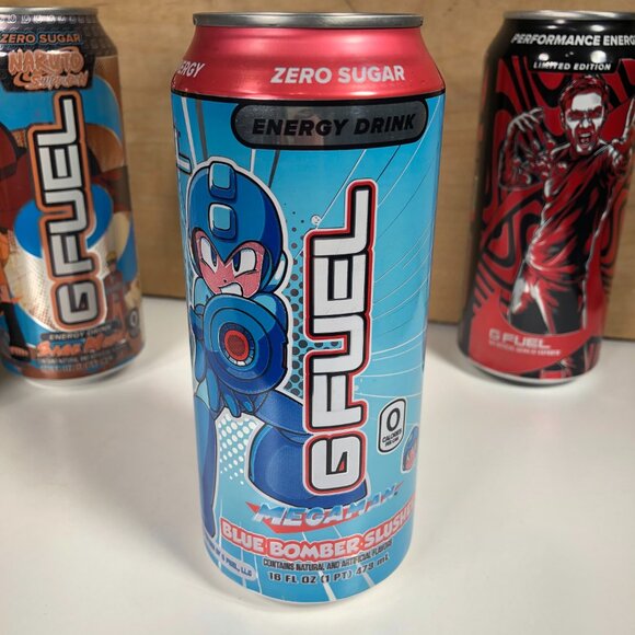 Lot of 6 G Fuel Limited Edition Energy Drink Cans Pacman Sonic Naruto Mega Man - Picture 6 of 7